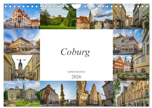 Coburg Impressionen (Wandkalender 2026 DIN A4 quer), CALVENDO Monatskalender: Zwölf wunderschöne Bilder der Stadt Coburg (CALVENDO Orte)