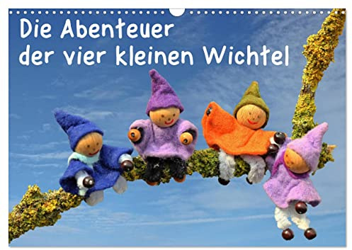 Die Abenteuer der vier kleinen Wichtel (Wandkalender 2026 DIN A3 quer), CALVENDO Monatskalender: Vier kleine Wichtel sind das ganze Jahr über unterwegs und erleben einige Abenteuer. (CALVENDO Spass)