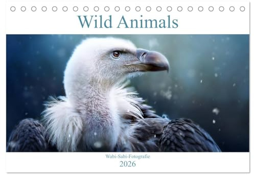 Wild Animals - Wilde Tiere (Tischkalender 2026 DIN A5 quer), CALVENDO Monatskalender: Atemberaubende Wildtiere Monat für Monat (CALVENDO Tiere)