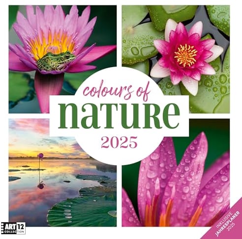 Colours of Nature 2025, Wandkalender / Broschürenkalender im Hochformat (aufgeklappt 30x60 cm) - Art12 - Geschenk-Kalender mit Monatskalendarium zum Eintragen