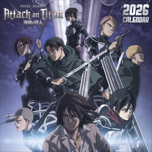 Attack on Titan Broschurkalender 2026: Perfekt für Fans der Anime-Serie rund um Eren Jäger, Armin Arlert und ihre Freunde. Manga-Wandkalender mit 12 Actionszenen im Format 30,5 x 30,5 cm (ABBFH74)