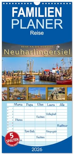 Familienplaner 2026 - Reise an die Nordsee - Neuharlingersiel mit 5 Spalten (Wandkalender, 21 cm x 45 cm), CALVENDO: Der Fotokünstler Peter Roder ... Hafen Neuharlingersiel. (CALVENDO Natur)