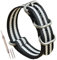 MZBUTIQ 20mm Schwarz/weiß Uhrenarmband Nylon Ersatz Extra Lang für Herren Matte Silberne Schnalle 4 Ringe