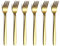 Berglander Gold Tea Forks, Stainless Steel Cake & Dessert Forks With Titanium Gold Plating - 6.5 Inches, Pack of 6