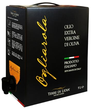 Terre di Lidia - Olio extravergine di oliva - 1 bag in box (5 L) - scatola con rubinetto laterale - Filiera corta, Campagna 2024/2025 - Varietà Ogliarola, Gusto Delicato - Produzione 100% italiana