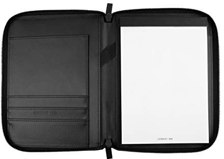 Cerruti Konferenzmappe 1881 Forbes aus veganem Leder in der Farbe Schwarz mit Reißverschluss A5, Maße: 23cm x 18cm x 2cm, NTM132A