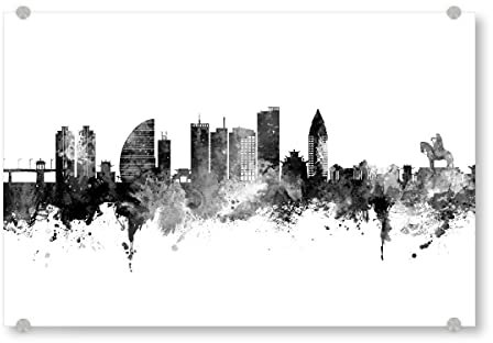 artboxONE Acrylglasbild 60x40 cm Städte Ulaanbaatar Skyline Black - Bild Ulaanbaatar City Cityscape