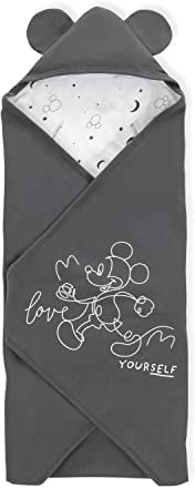 hauck Baby Einschlagdecke Snuggle N Dream für 3-Punkt-Gurt & 5-Punkt-Gurt, Baumwolle, Universal für Babyschale, Kindersitz, Kinderwagen, Buggy, Babywippe, Waschbar (Disney Mickey Mouse Anthracite)