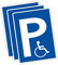 STROBO Lot de 3 panneaux de stationnement XXL pour handicapés 30 x 40 cm en PVC robuste 5 mm pour parking en fauteuil roulant uniquement avec carte d'identité avec protection UV