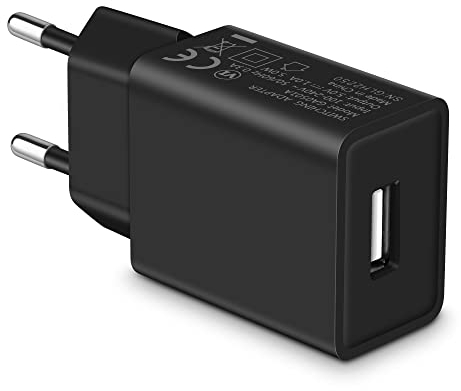MatauMahi Cargador USB 5V1A (Negro), Enchufe de 5W, Adaptador para Teléfonos Móviles, Tabletas, Powerbanks, Auriculares Bluetooth, Smartbands y Otros Dispositivos con Interfaz USB