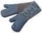 Zeal Silicone Double Oven Gloves, Heat, Steam and Water-Resistant Mitts with Quilted Fabric Inner, Non-Slip Grip. Perfect for Cooking and Baking. Machine Washable, Provence Blue