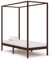 VACARX Himmelbett Bettrahmen dunkelbraun massiv Kiefer 90x200 cm Artikelfarbe dunkelbraun
