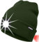 ATNKE 8LED beleuchtete Strickmütze, wiederaufladbare USB-Scheinwerferkappe mit extrem Heller, wasserdichter Lampe und Blinkender Alarm Rotes Rücklicht Multi-Color/Dark Army Green