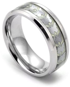 Aotiwe Freundschaftsringe, Ring Schmuck Nachtaktiver Schmetterling Silber aus Edelstahl Größe 60 (19.1)