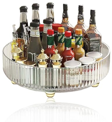 Vebetter Organizer Girevole, 360° Cucina Vassoi Girevoli Vassoio Girevole Portaoggetti Portaspezie Vassoio Portaoggetti Per Spezie, Frutta, Snack, per Frigorifero, Cucina, Soggiorno, Camera da Letto.