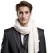 LA FERANI Herrenschal Kaschmir stilvoll dünn Herbst Winter 185x65 elegant für formelle Anlässe geschmeidig Kaschmirschal weiss Wollschal Wolle Uni Farbe (Weiß)