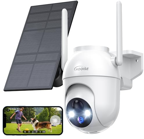 Camara Vigilancia WiFi Exterior Solar - 2K Camaras de Vigilancia sin Cables 360° Camara Vigilancia Exterior Batería Camara de Seguridad Exterior con Detección Humana PIR y Visión Nocturna Color