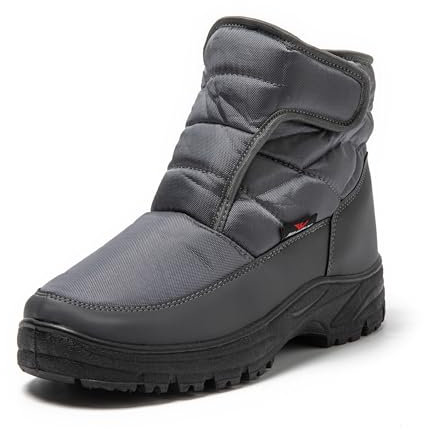 JOMIX Stivali Uomo Doposci Stivaletti Invernali da Neve Pelosi Caldi Scarpe Impermeabile da inverno MU9541 (Grigio, 41)