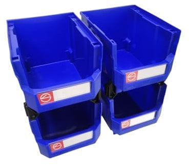 Storage Organizer Bins,Wall Mount Storage Parts Rack,Stackable Shop Tool Bins for store Screws,Small Parts,Office Supplies and other Accessories(4 Pack)
