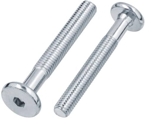 Viti a brugola con testa piatta M8 x 90 Acciaio Zincato 50 pezzi | Bulloni esagonali, filettatura metrica per mobili e bricolage. Ferramenta metallica resistente antiruggine, montaggio rapido