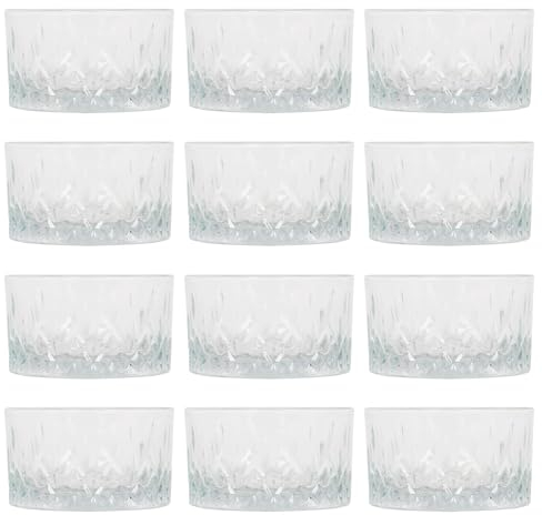LAV 12 x klare 95 cm Odin-Glas-Snackschalen – kleine Küche Party Dessert Essen Obst süße Knabbereien Servieren Dip-Sauce Tapas-Geschirr-Set