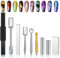 LOPHE Cat Eye Magnet Nagel, 9 Stück Nägel Multi Funktions Cat Eye Nagellack Magnet, Katzenaugen Magnetstifte mit Silikon Schutzhülle, Set Nail Art Werkzeug für 3D Cat Eye Gel Nagellack