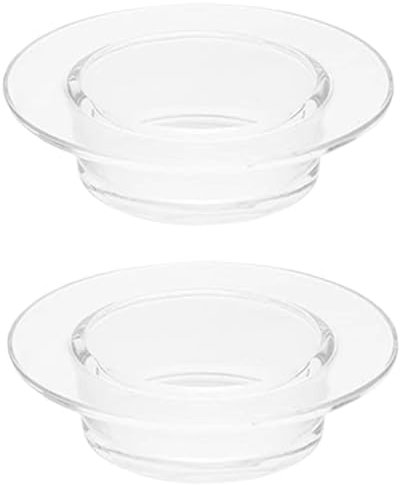 2PCS Wax Warmer Replacement Dish, 4.5inch Glass Wax Melt Liners, Candle Heating Props Easy to Clean Melt Dish, For Lamp Melting Heating