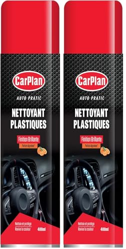 Carplan Auto Pratic Nettoyant Plastiques Agrumes, 400 ML, Black (Lot de 2)