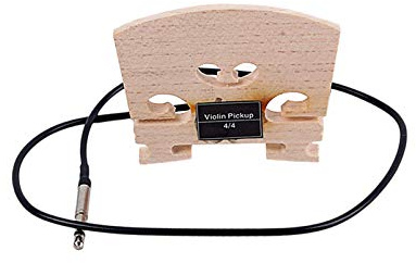 Uikdjgu 1 Teilige Violin BrüCke mit Intern Montiertem Piezo Ton Abnehmer für Den Austausch Von 4/4 Elektrischen Violin Teilen in Voller GrößE