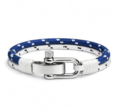 Uniqal | Segeltau Armband Herren & Damen | Maritimes Armband mit Edelstahlschäkel | Robust & Wasserfest, Geschenk für Sie & Ihn | Nautisch bracelet