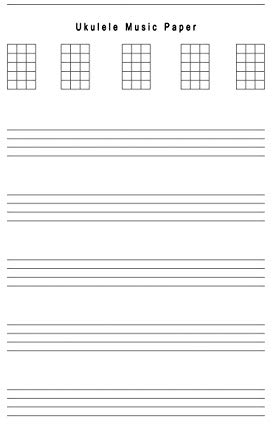 Ukulele Music Paper: Composition and Songwriting Ukulele Music Song with Chord Boxes and Lyric Lines Tab Blank Notebook Manuscript Paper Journal ... For Beginners or Musician Blank Form Book