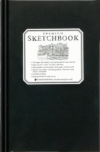 Premium Black Sketchbook - Small (14 cm x 20 cm, micro-perforated pages)