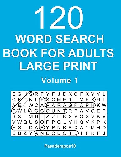 Word Search Book for Adults Large Print: 120 Puzzles - Volume 1
