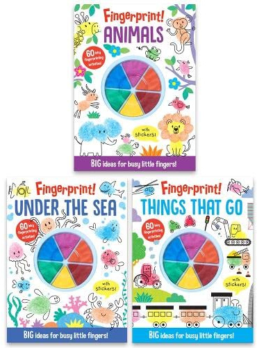 Fingerprint Doodle Activities 3 Books Set: (Under The Sea, Animals & Things That Go)