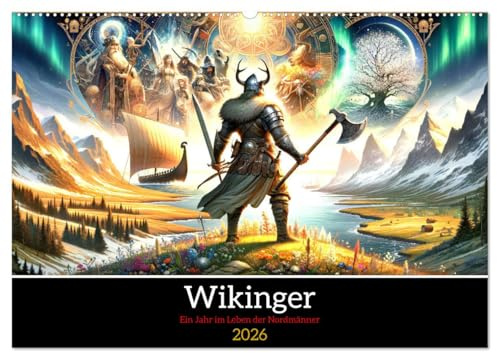 Wikinger - Ein Jahr im Leben der Nordmänner (Wandkalender 2026 DIN A2 quer), CALVENDO Monatskalender: Wikingerjahre: Zwölf Monate, zwölf Abenteuer (CALVENDO Menschen)