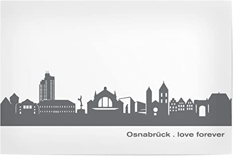 artboxONE Poster 120x80 cm Städte OSNABRÜCK 02 Dunkelgraue Skyline - Bild Schiefer Gastgeschenk Geburstag