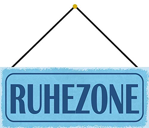 generisch Blechschild 27x10cm gewölbt mit Kordel Ruhezone Spruch Deko Geschenk Schild