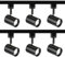 3M 3 Meter Track Length Black 6 Spot Light 5W GU10 LED Home Shop Kitchen Multi Directional Display Spotlight Track Tape Rail Exhibition Lighting Single Circuit