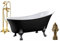 BERNSTEIN - Baignoire îlot Acrylique Sabot ovale design Blanc brillant sur pieds couleur Or, robinet sur pieds Or + Bonde, trop plein, 200L - 176x71x77cm (lxLxH) - PARIS