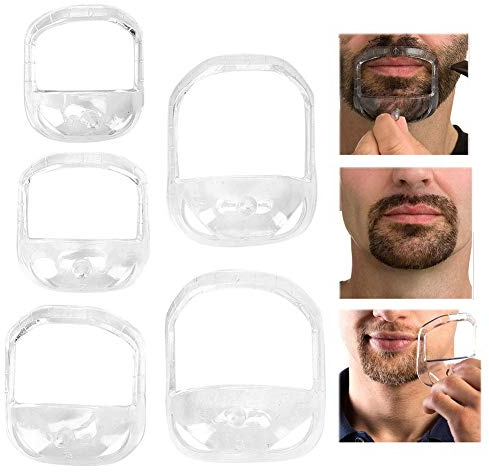 nobrands Bartformer Schablone - Bart Schablone Bartrasierer Professionelles Bartformungswerkzeug Bartrasiervorlage Goatee Contourer(Transparent)