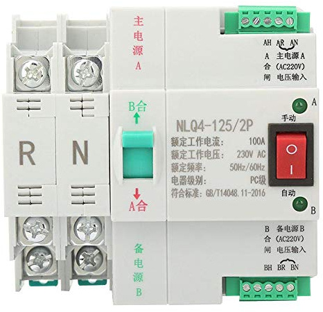 2P 63/80/100A Dual Power Automatic Transfer Kippschalter Wechselschalter AC 230V(100A)