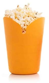 JHNEA Collapsible Silicone Microwave Hot Air Popcorn Popper Bowl, Yellow