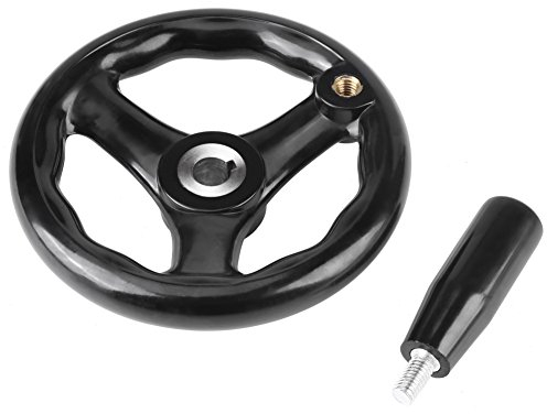 Rundes Handrad 3 Speichen mit Drehgriff für Drehmaschine Fräsmaschine 12 * 125mm Schwarz 1PC