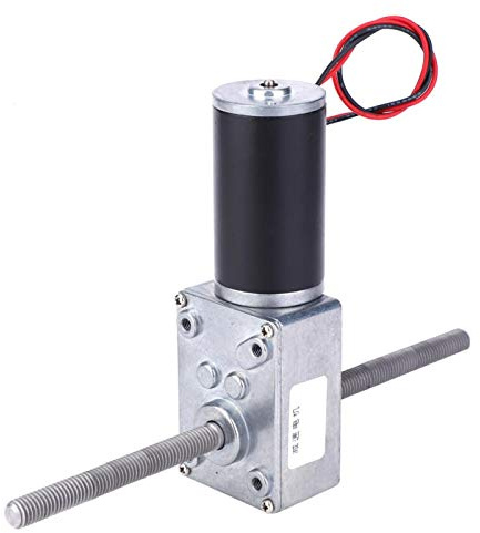 Moteur de rideau, poussée électrique, boîte de vitesses en métal à double arbre 12 V, moteur à engrenage de réduction de vitesse à vis sans fin, filetage M8(Reduction ratio 290)