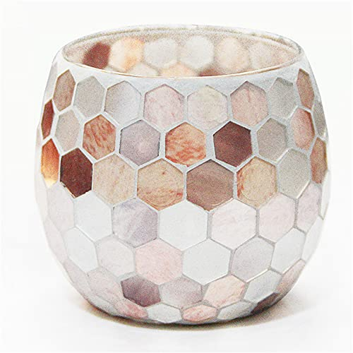 VALINK Teelichthalter, Kerzenhalter, Tafelaufsatz mit 3D-Effekt, elektrisches Mosaikglas, Teelicht für Zuhause, Tisch, Schreibtisch, Dekoration, Einweihungsgeschenk