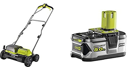 Ryobi RY18SFX35A-0 18V ONE+ Cordless 35cm Brushless Scarifier, 18 V & RB18L50 ONE+ Lithium+ 5.0Ah Battery, 18 V