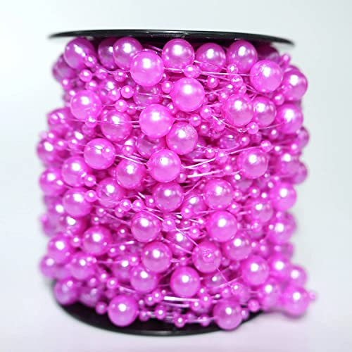 30m Perlengirlande Perlenband Perlenkette Perlenschnur Geschenkband Dekoband mit Perlen für DIY Basteln Party Tischdeko Hochzeit Braut Haarschmuck Ohrringe Halskette Brautstrauß Weihnachten,Rose