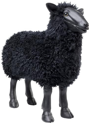 Kare Design Deko Figur Bathilde, Schwarz, Polyresin, Schaf, Handgearbeitet, Unikat, 48x23x52cm (H/B/T)