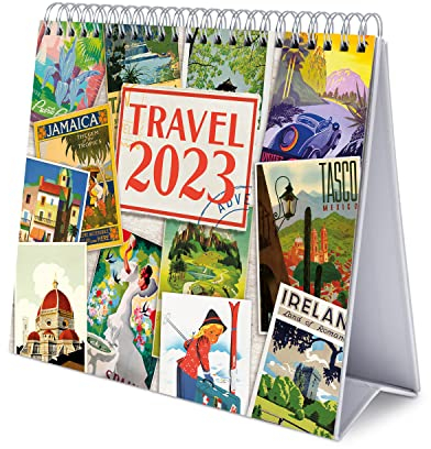 Grupo Erik Tischkalender 2023 - Travel Kalender 2023 Tischkalender - Reisen Tischkalender 2023 Quer Format - Tischkalender 2023 zum Aufstellen - FSC zertifiziert - Offizielle Lizenz