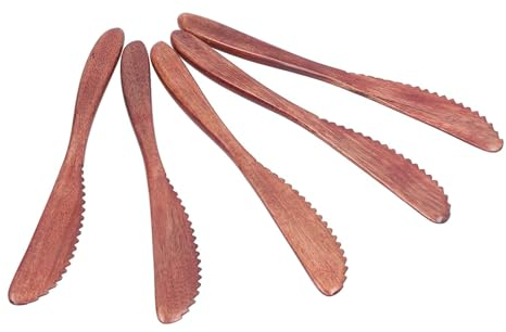 5 uds esparcidor de mantequilla de madera, esparcidor de queso cuchillo de mantequilla de madera cuchillos para condimentos sándwiches esparcidor de cacahuete cuchillo esparcidores de mantequilla de h